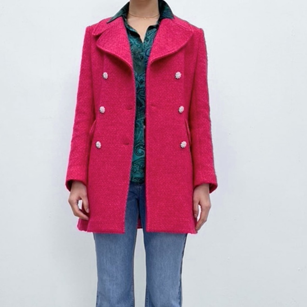 Zara jeweled textured coat XS NWOT